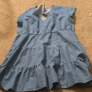 Chic Blue Tiered Midi Dress
